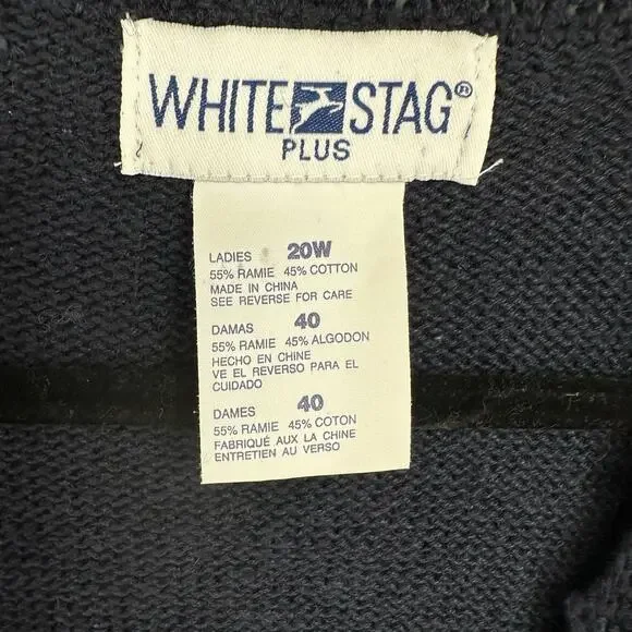 90s Vintage Sweater Vest Womens XL Navy Blue Floral Cottage Cabin Embroidered - Picture 2 of 7